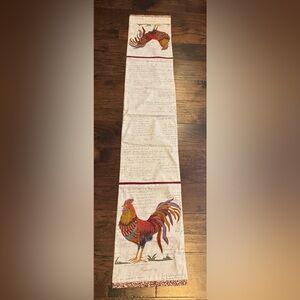 Pier 1 French Country Colorful Rooster Table Runner Embroidered Embellishments